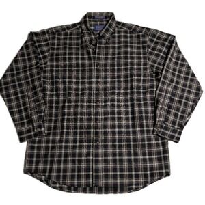Pendleton Sir Pendleton‎ Virgin Wool Plaid Shirt USA Fabric Men's L